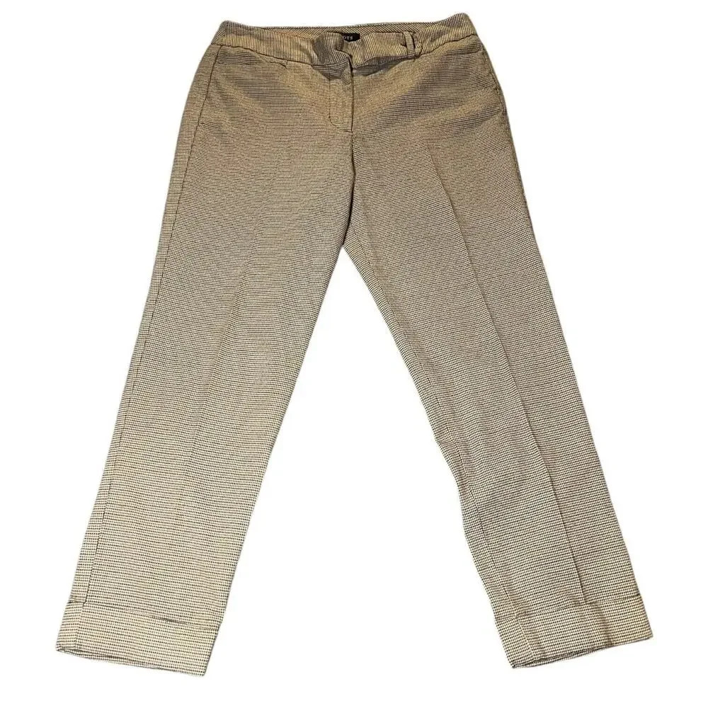 Talbots Woman Pants Brown 8P Tweed Herringbone Heritage Wool Blend Slacks Casual